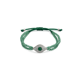 Emerald Bead Eye Bracelet