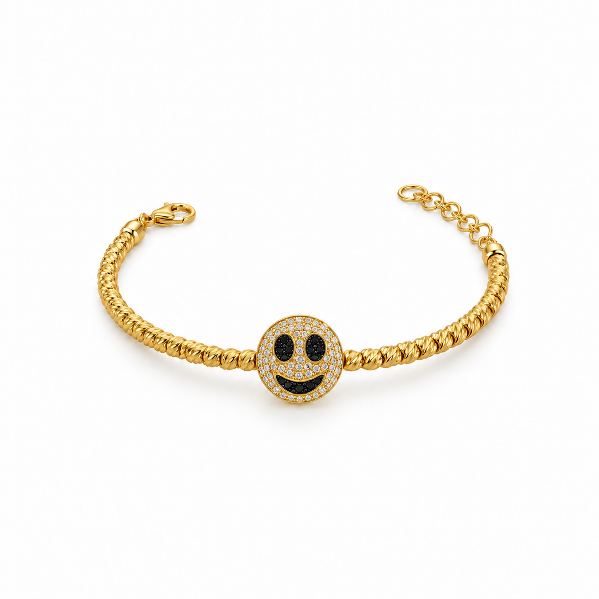 Sapphire and Diamond Smiley Face Beaded Bracelet
