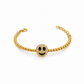 Sapphire and Diamond Smiley Face Beaded Bracelet