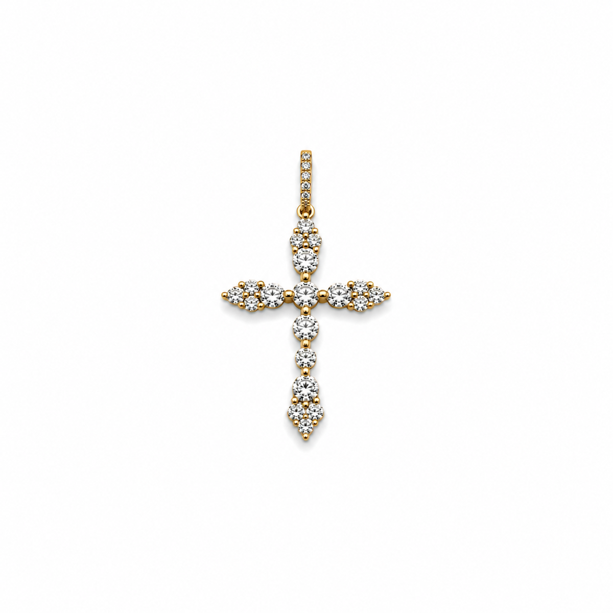Diamond Cluster Cross Pendant