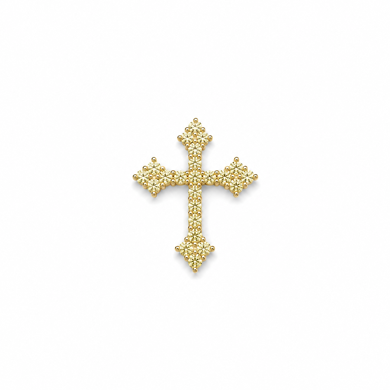 Yellow Floral Trefoil Cross