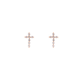 Diamond Cross Studs