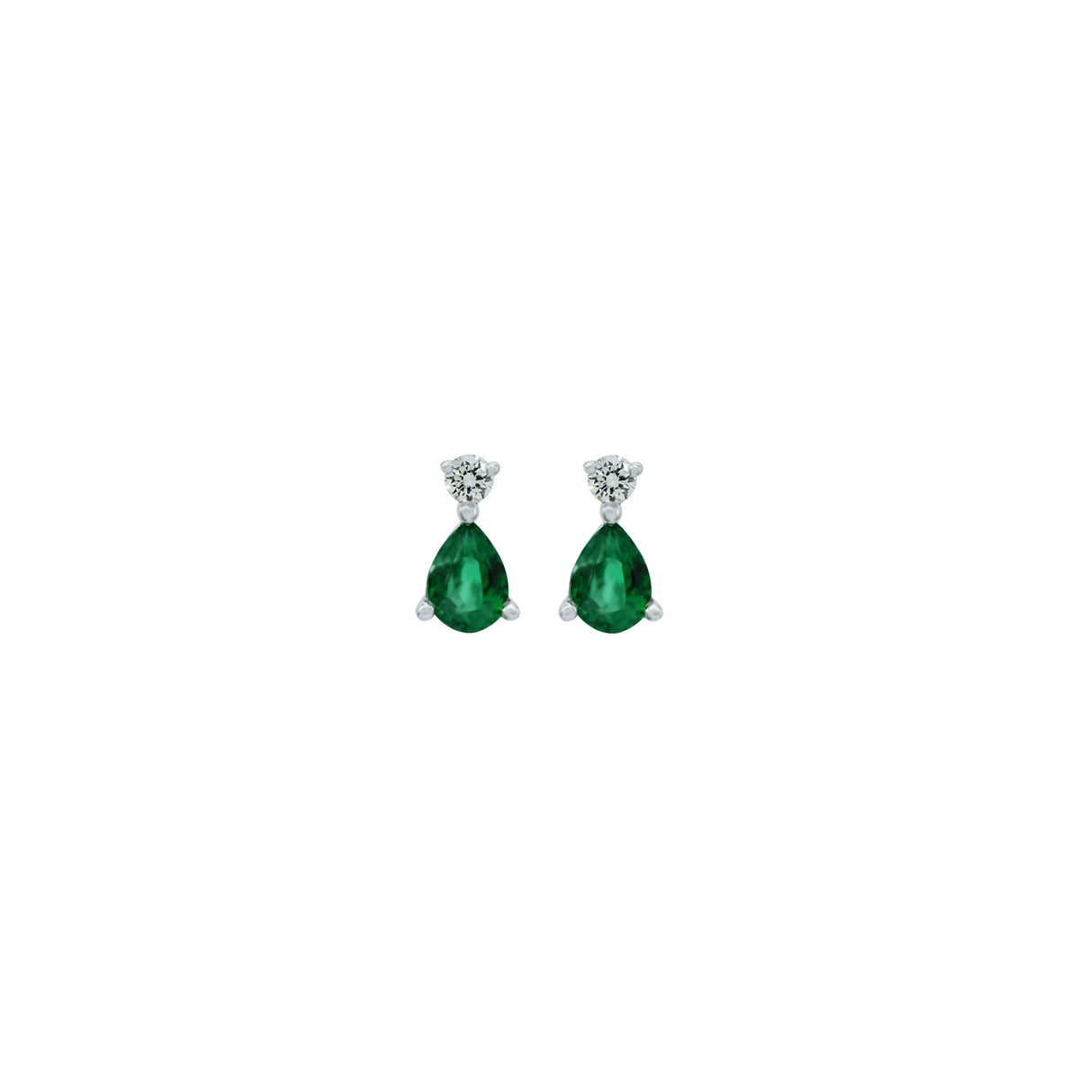 Diamond Tops Emerald Earring