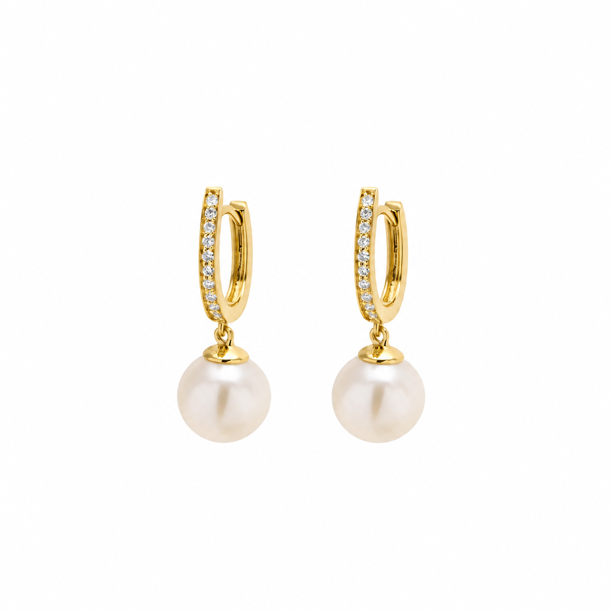 Pearl, Diamond Hoop Earring