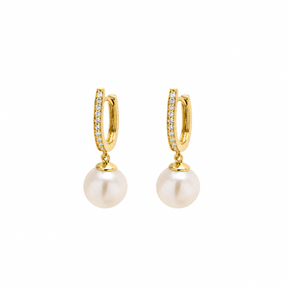 Pearl, Diamond Hoop Earring