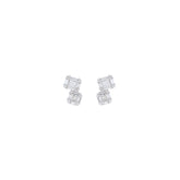 Double Diamond Stud Earrings