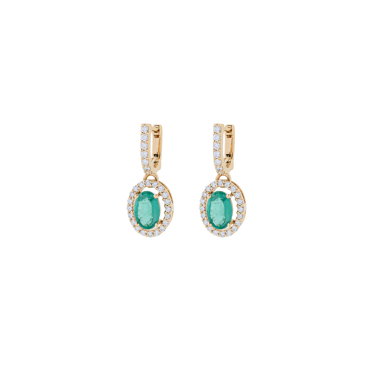 Oval Emerald Drops Earring