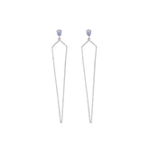 Sapphire Earring. Gold earring. Fine jewelry. Anatol. Golden Hall. Σκουλαρίκι χρυσό. Σκουλαρίκι  με ζαφείρια. Σκουλαρίκι τρυπητό. Σκουλαρίκι με ζαφείρι. Σκουλαρίκι με διαμάντια. Athens. Σκουλαρίκι με μπριγιάν. 