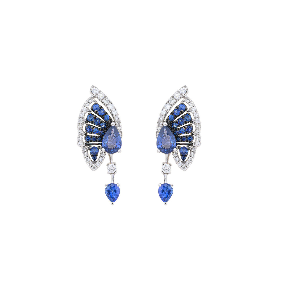 Sapphire Earring. Gold earring. Fine jewelry. Anatol. Golden Hall. Σκουλαρίκι χρυσό. Σκουλαρίκι  με ζαφείρια. 