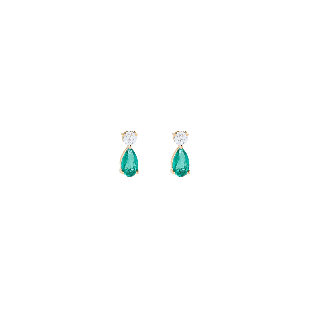 Diamond Tops Emerald Earring