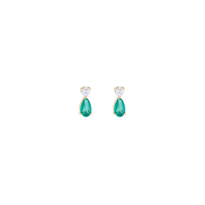 Diamond Tops Emerald Earring