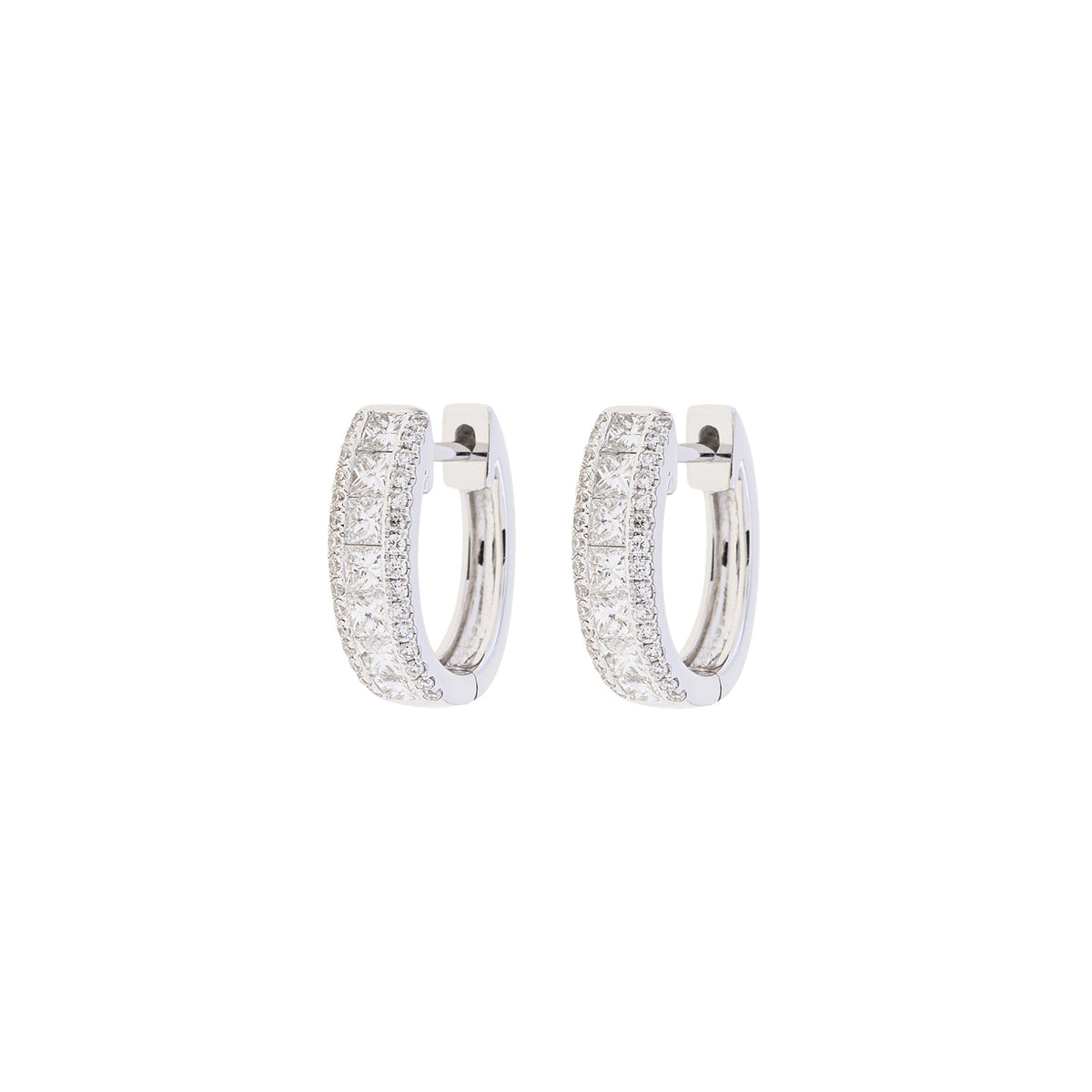 Princess Cut Diamonds Hoop Earrings