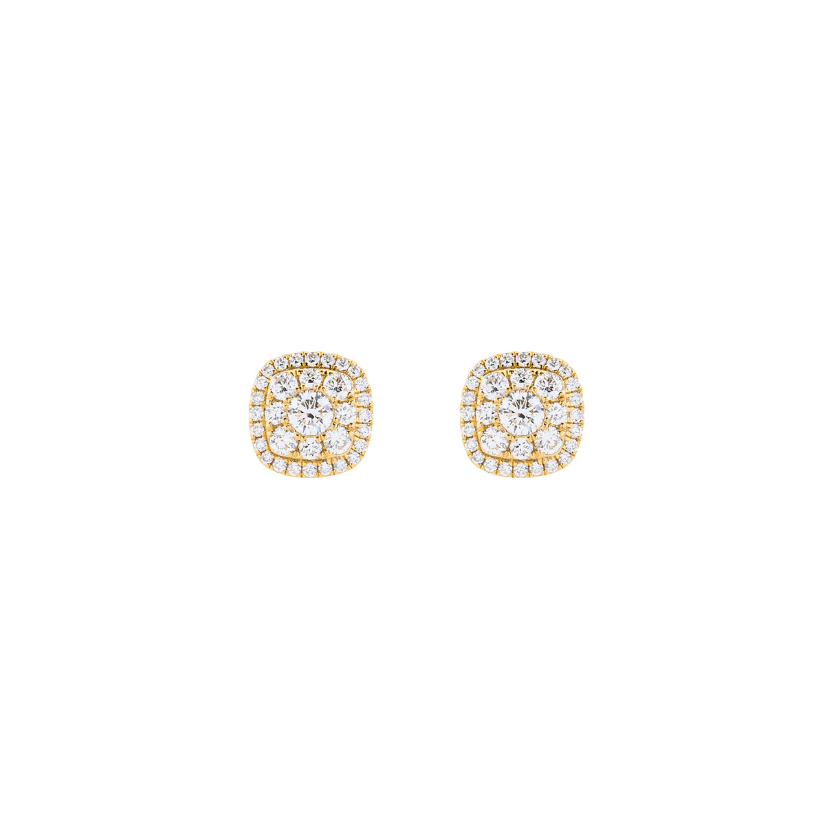 Square Shape Diamond Earrings