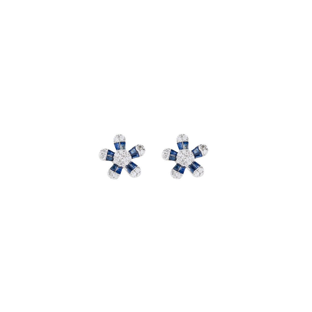 Small Sapphire Flower Earring