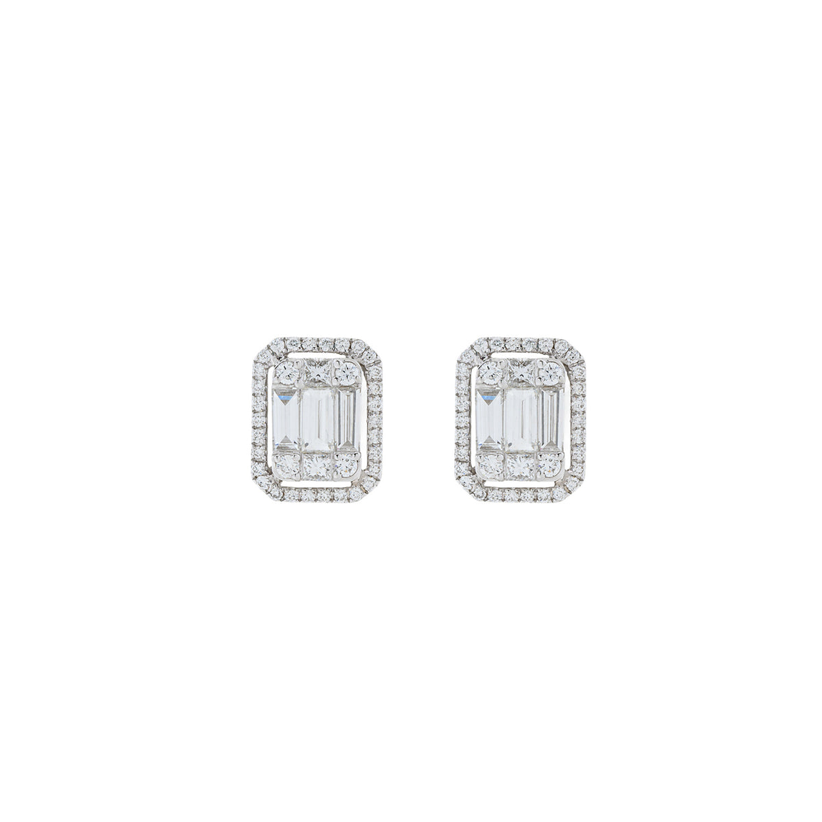 Rectangle Diamond Earrings