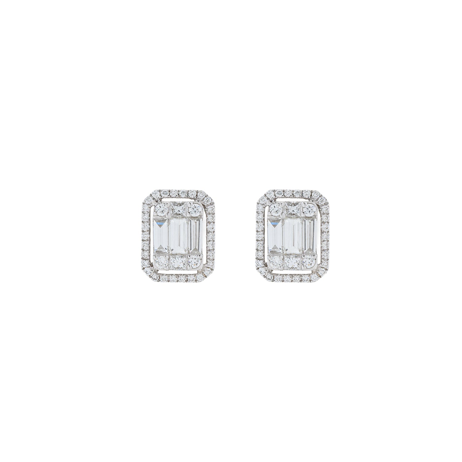 Rectangle Diamond Earrings