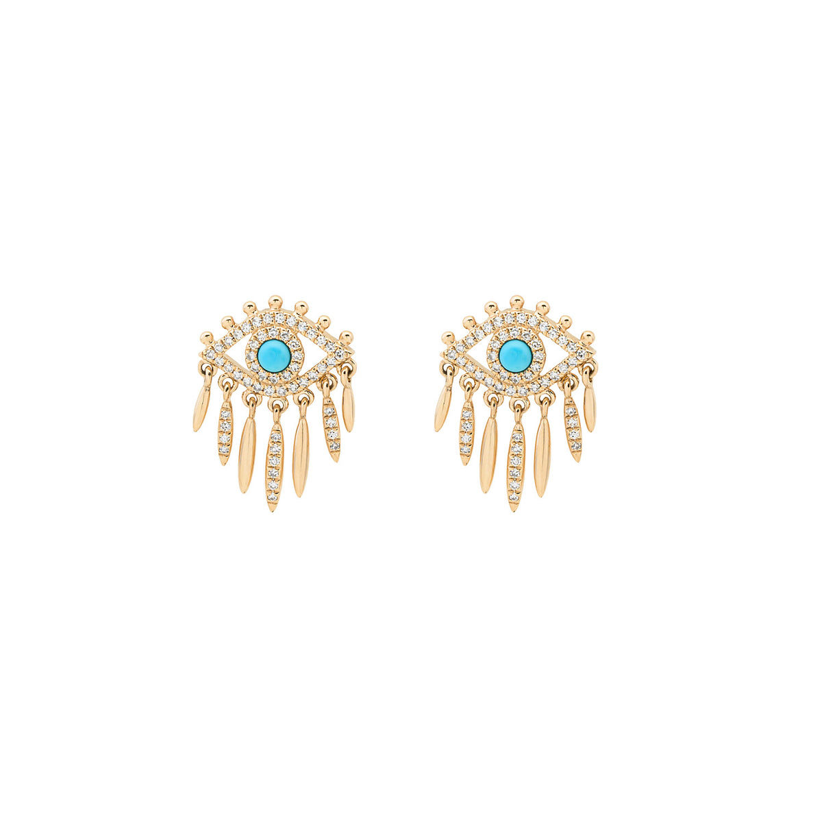 Gold Dripping Eye Earring