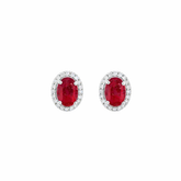 Oval Ruby Studs