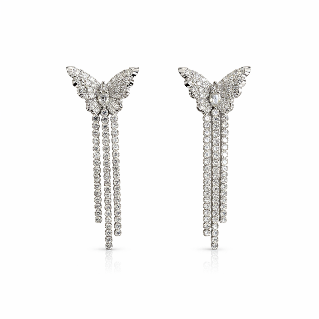 Diamond Trail Butterfly Earrings