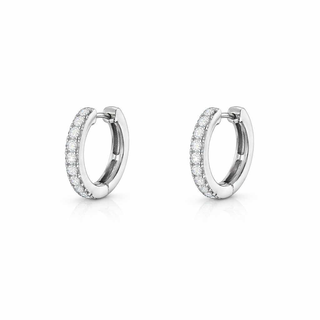 Classy Diamond Hoops
