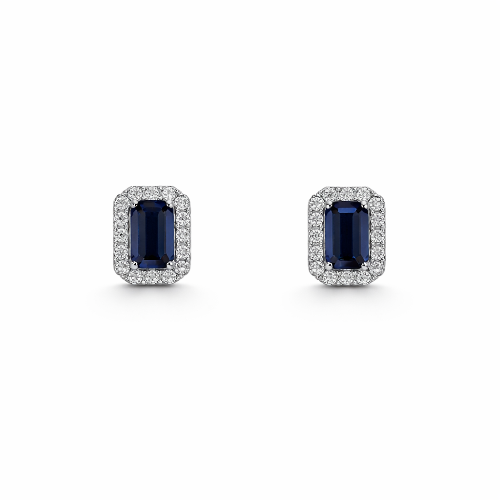 Baguette Sapphire Studs