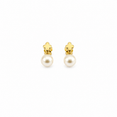 Mini Cross Pearl Earring