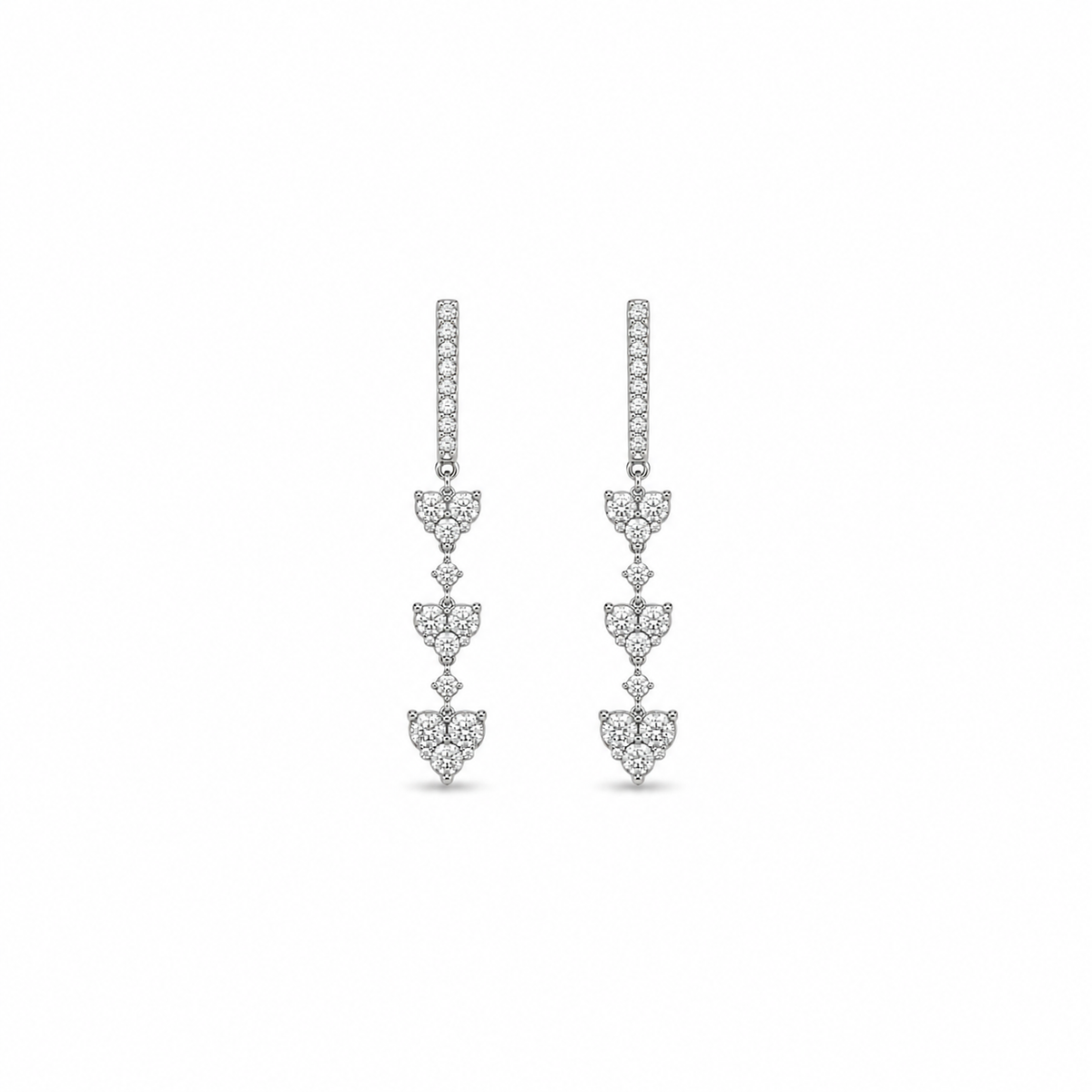 Triple Hearts Diamond Earrings
