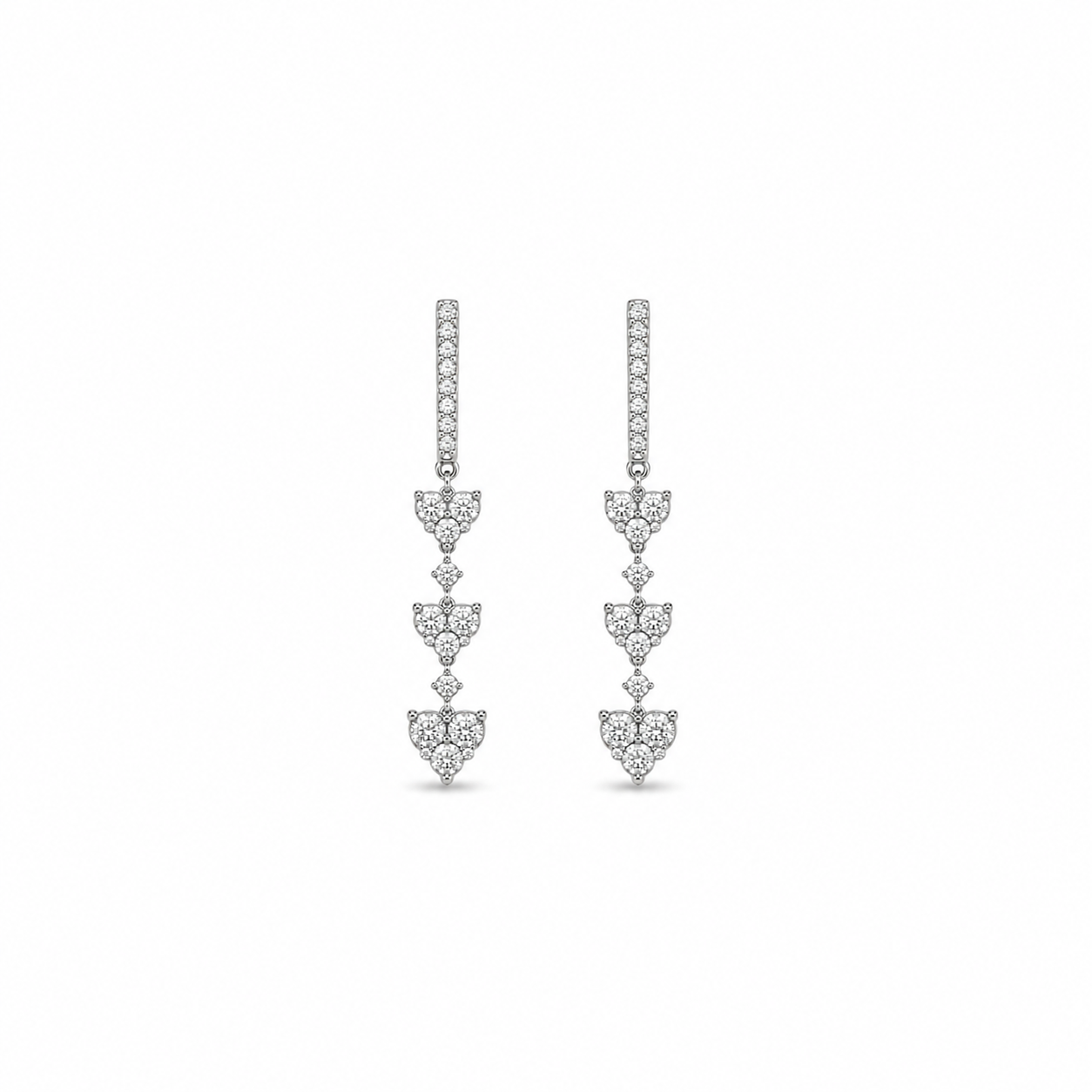 Triple Hearts Diamond Earrings