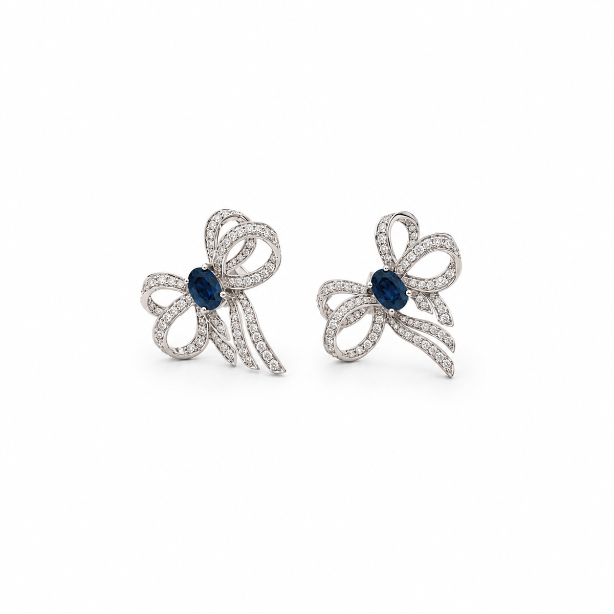 Sparkling Ribbon Bow Earrings