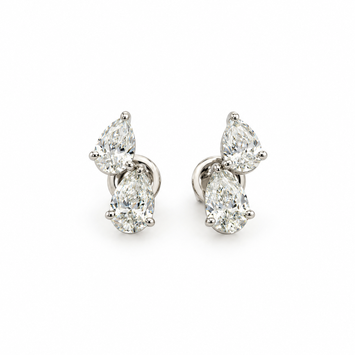 Two Sparkling Diamonds Earrings