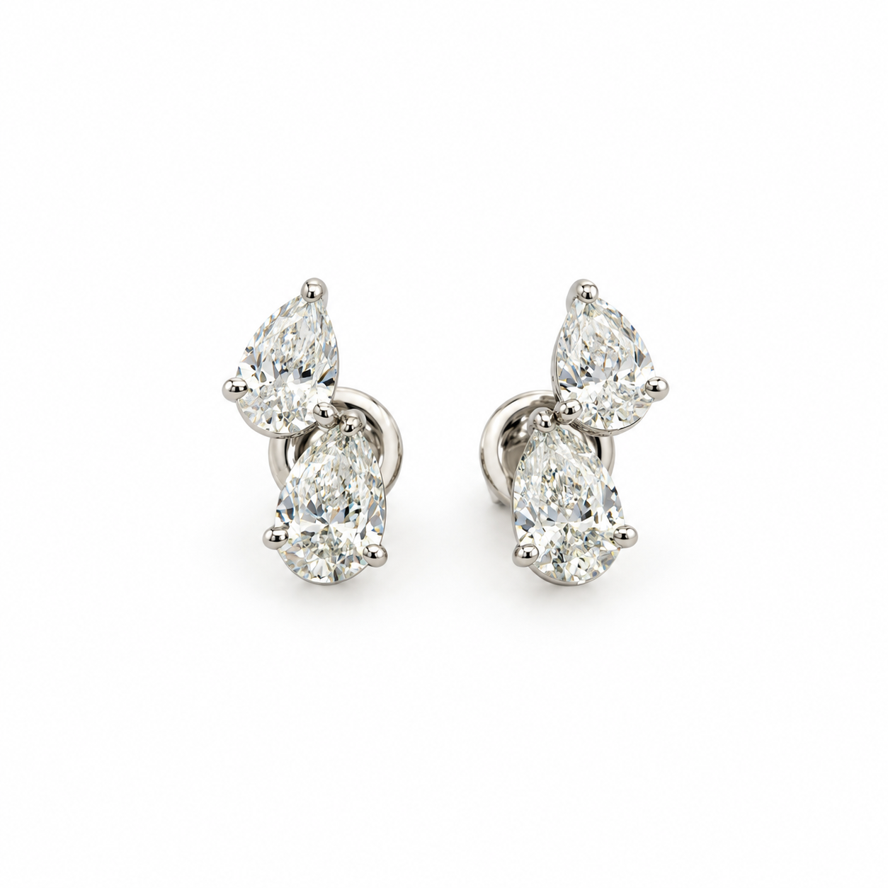 Two Sparkling Diamonds Earrings