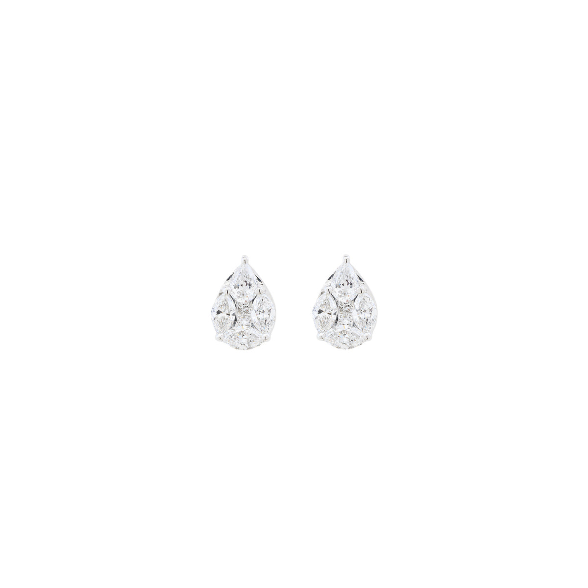 Diamond Teardrop Stud Earrings