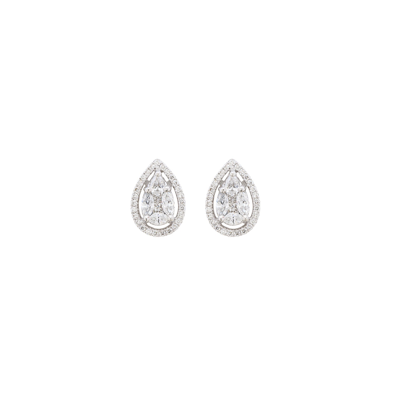 Ornate Teardrop Stud Earrings