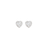 Diamond Heart-Shaped Stud Earrings
