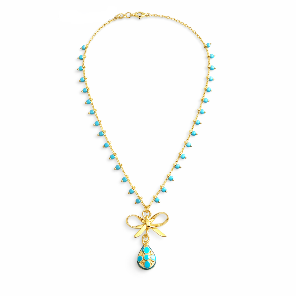 Top it with a Bow Egg Necklace