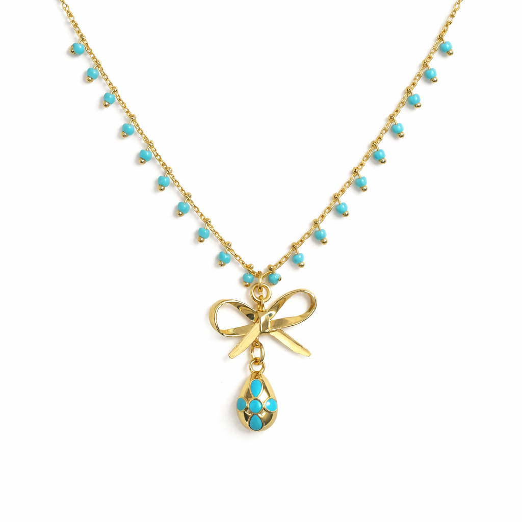Top it with a Bow Egg Necklace