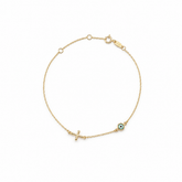 Evil eye and Cross Bracelet