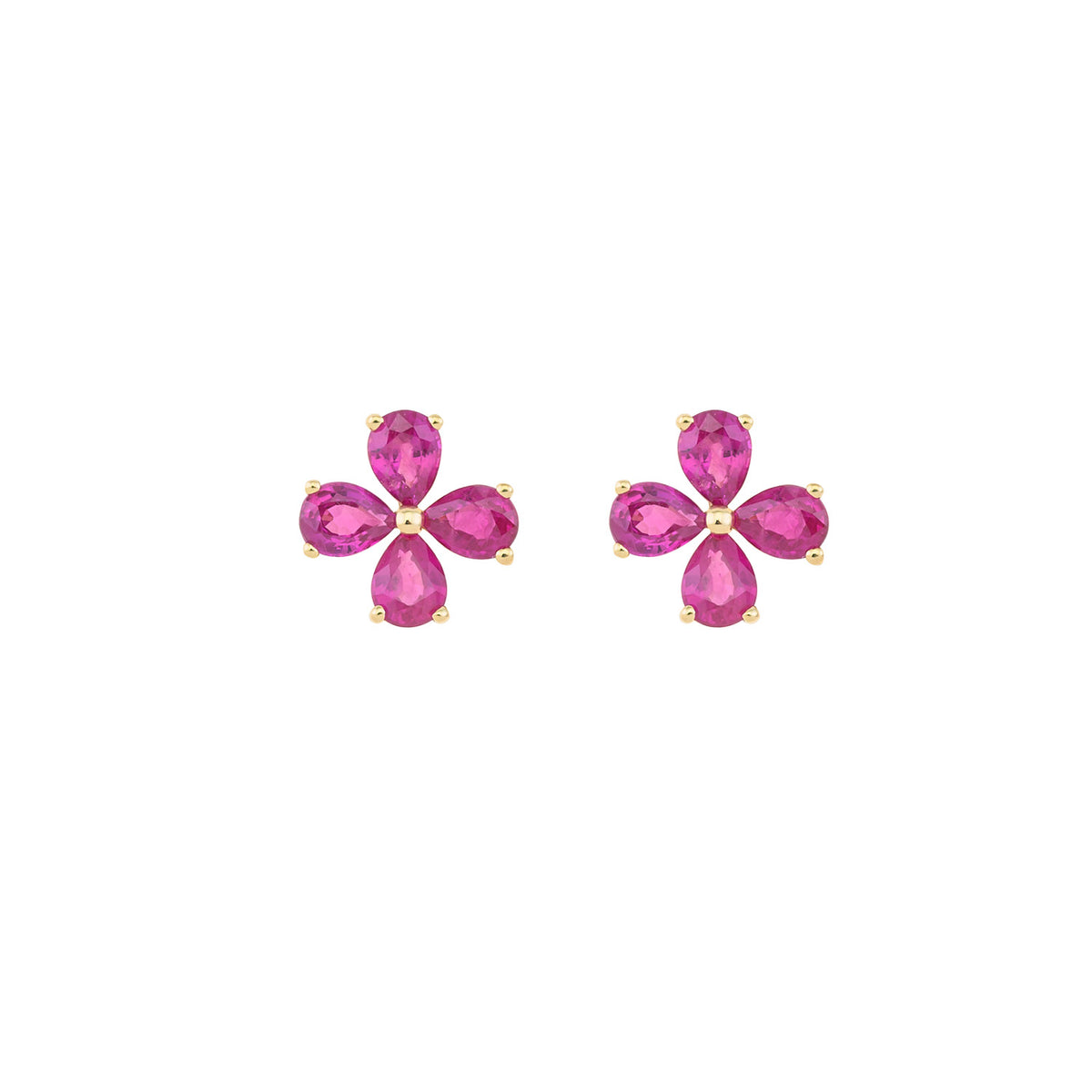 Ruby Flower Stud
