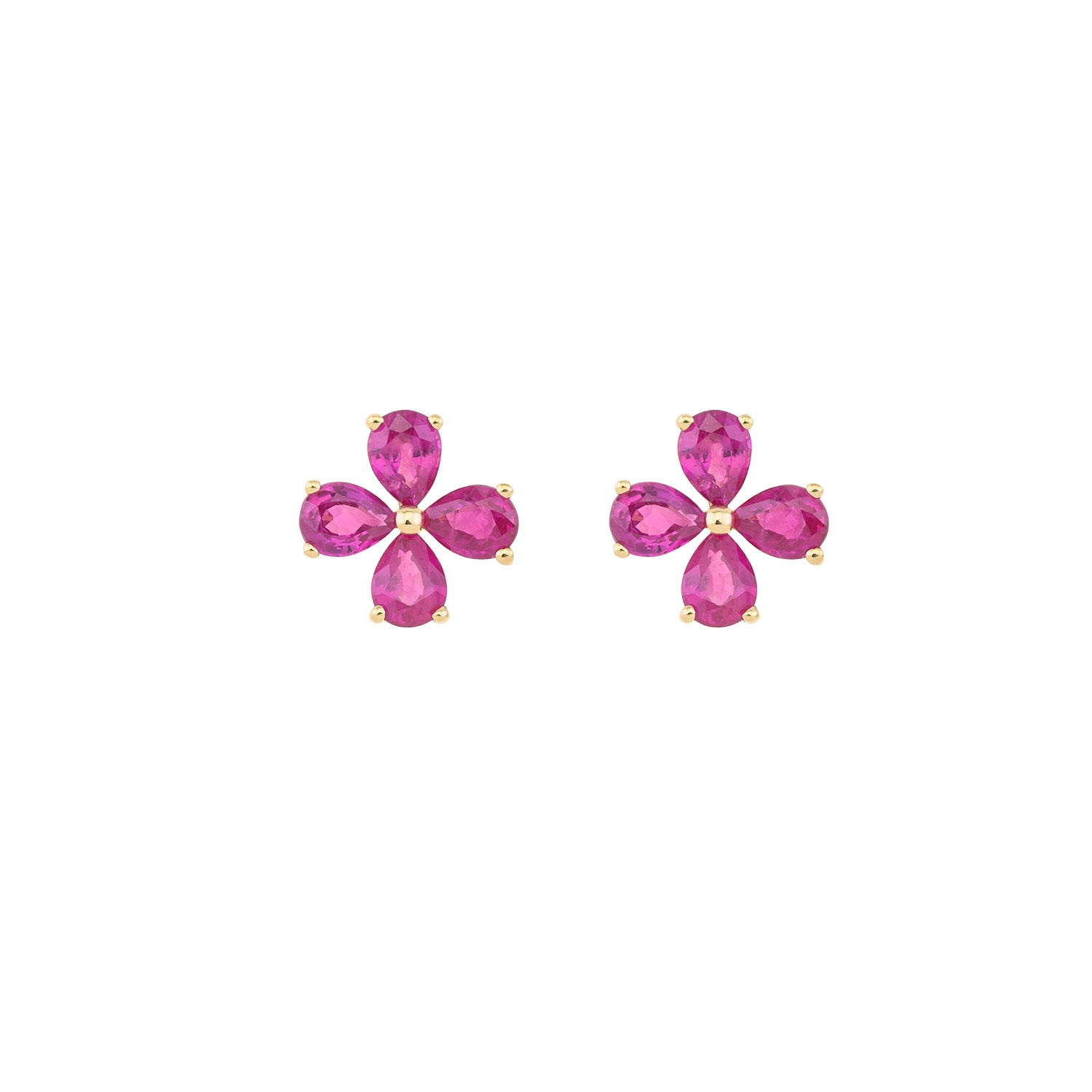 Ruby Flower Stud