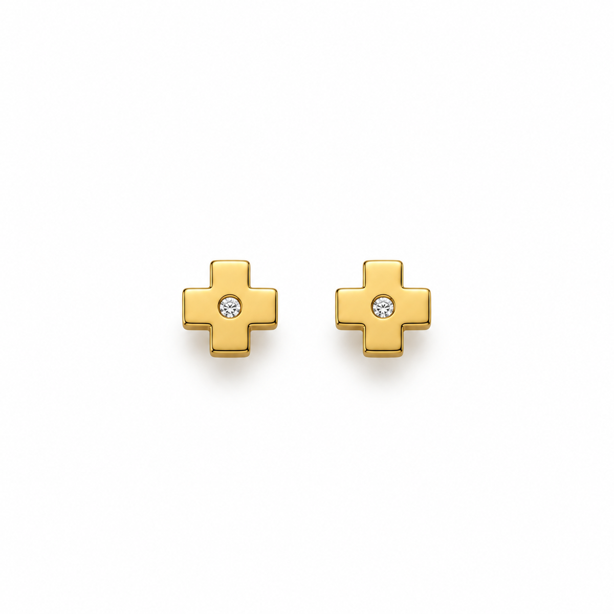 Cross-Shaped Stud Earrings