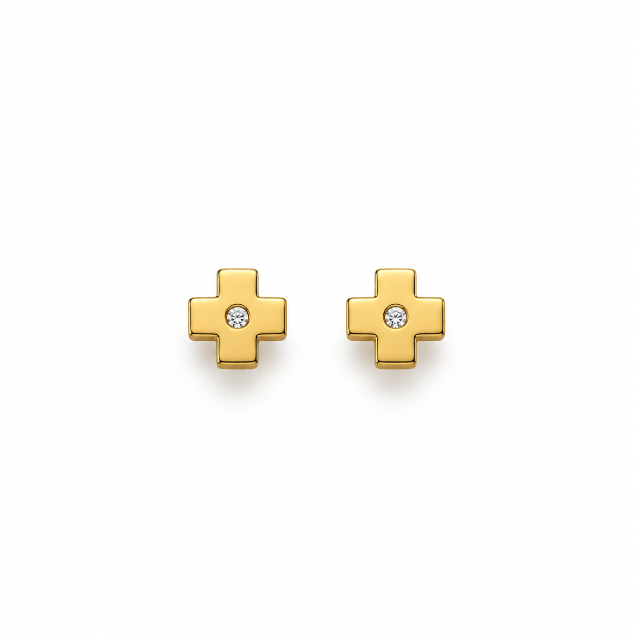 Cross-Shaped Stud Earrings