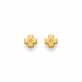 Cross-Shaped Stud Earrings