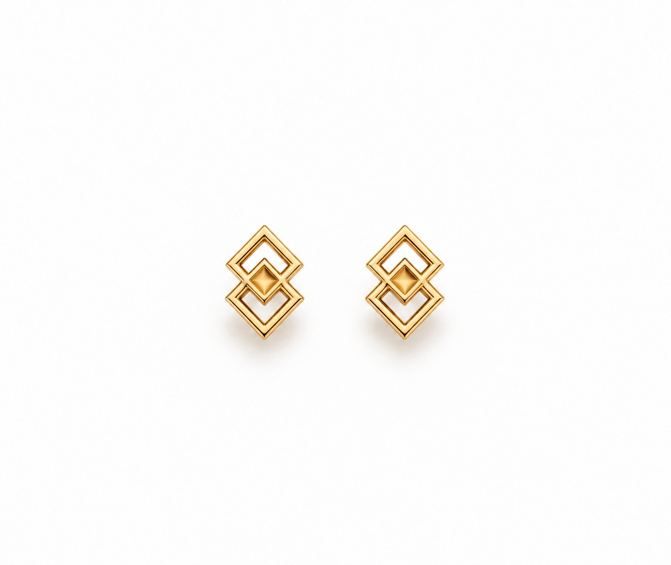 Rhombus in Rhombus Stud Earrings