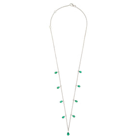 Pear Shaped Emerald Drops Necklace
