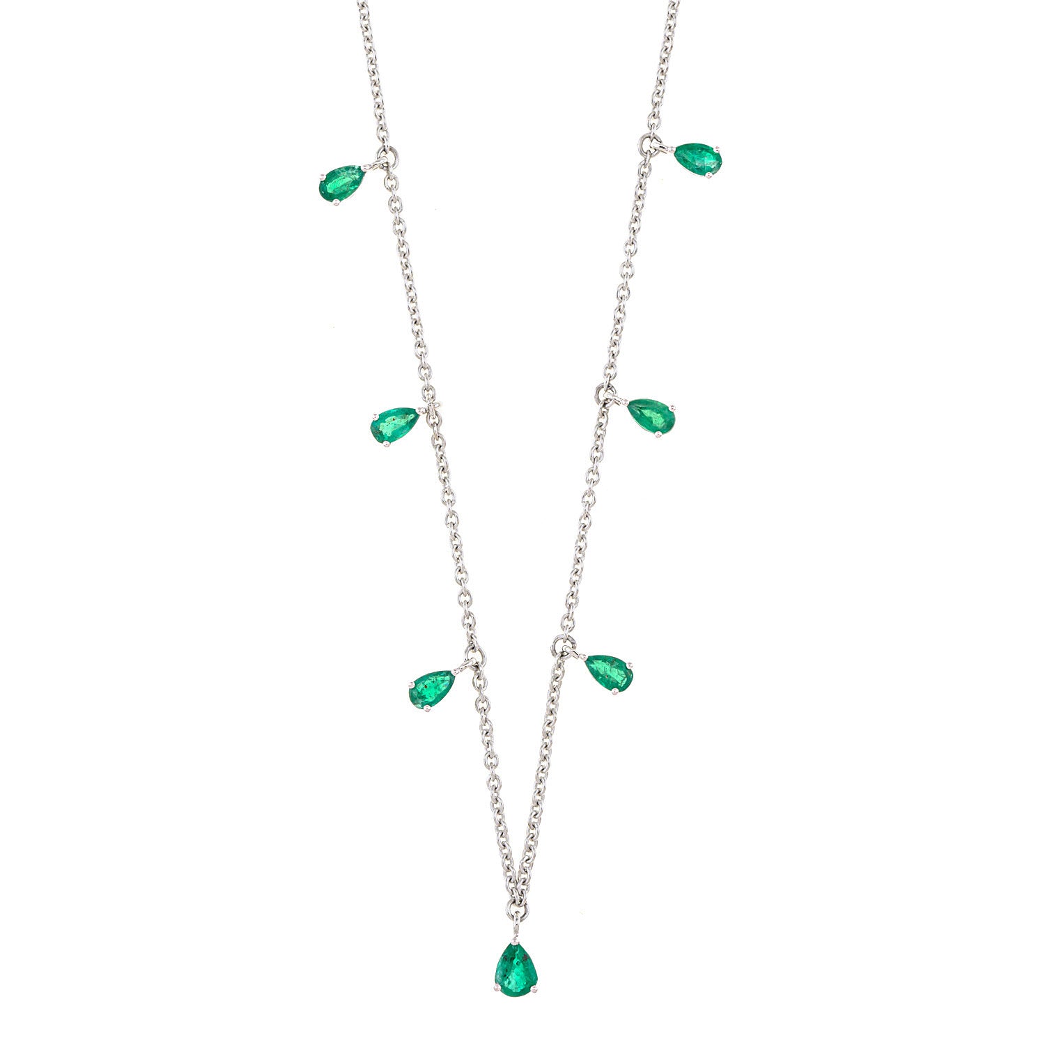 Pear Shaped Emerald Drops Necklace