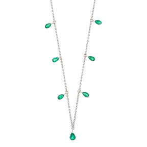 Pear Shaped Emerald Drops Necklace