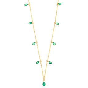 Pear Shaped Emerald Drops Necklace