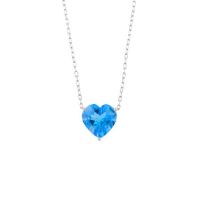 Blue Cloud Heart Necklace