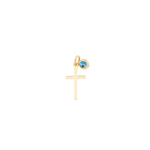 Small Cross with Evil Eye Pendant