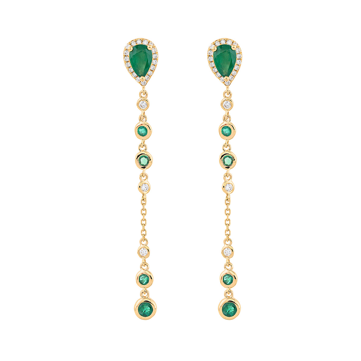 Emerald Earring. Gold and diamond earrings. Anatol. Evan Anatol. Golden Hall. Stud earring. 